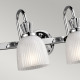 Lampada da parete a 4 luci per bagno struttura in acciaio e diffusori in vetro