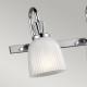 Lampada da parete a 4 luci per bagno struttura in acciaio e diffusori in vetro