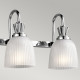 Lampada da parete a 4 luci per bagno struttura in acciaio e diffusori in vetro