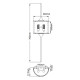 Lampada da parete grande in acciaio per bagno con diffusore in vetro a LED G9