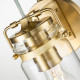 Lampada da parete in acciaio con diffusore in vetro dal design industrial