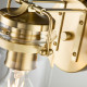 Lampada da parete in acciaio con diffusore in vetro dal design industrial