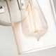 Lampada da parete in acciaio con diffusore in vetro dal design industrial
