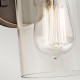 Lampada da parete in acciaio con diffusore in vetro dal design industrial