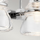 Lampada da parete in acciaio lucido moderna a 2 luci a LED G9 diffusori in vetro