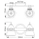 Lampada da parete in acciaio lucido moderna a 2 luci a LED G9 diffusori in vetro