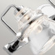 Lampada da parete in acciaio lucido moderna a 3 luci a LED G9 diffusori in vetro