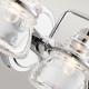 Lampada da parete in acciaio lucido moderna a 3 luci a LED G9 diffusori in vetro