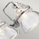 Lampada da parete in acciaio lucido moderna a 3 luci a LED G9 diffusori in vetro