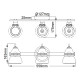 Lampada da parete in acciaio lucido moderna a 3 luci a LED G9 diffusori in vetro