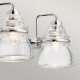 Lampada da parete in acciaio lucido moderna a 4 luci a LED G9 diffusori in vetro