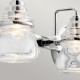 Lampada da parete in acciaio lucido moderna a 4 luci a LED G9 diffusori in vetro