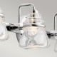 Lampada da parete in acciaio lucido moderna a 4 luci a LED G9 diffusori in vetro