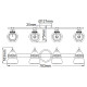 Lampada da parete in acciaio lucido moderna a 4 luci a LED G9 diffusori in vetro