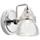 Lampada da parete in acciaio lucido moderna con luce a LED G9 diffusore in vetro