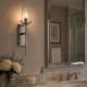 Lampada da parete per bagno a 1 luce in acciaio cromato e diffusore in vetro