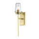 Lampada da parete per bagno a 1 luce in acciaio cromato e diffusore in vetro