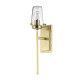 Lampada da parete per bagno a 1 luce in acciaio cromato e diffusore in vetro