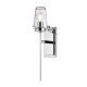 Lampada da parete per bagno a 1 luce in acciaio cromato e diffusore in vetro