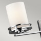 Lampada da parete per bagno a LED con 3 diffusori in vetro dal design moderno