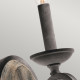 Lampada da parete stile rustico a 1 luce in metallo e impiallacciatura in legno