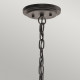 Lampadario con struttura in metallo design rustico e 3 diffusori in vetro