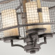 Lampadario con struttura in metallo design rustico e 3 diffusori in vetro