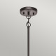 Lampadario da esterno a 5 diffusori in vetro con struttura in alluminio rustica