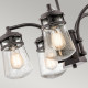 Lampadario da esterno a 5 diffusori in vetro con struttura in alluminio rustica