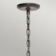 Lampadario design rustico con struttura in metallo e 4 diffusori in vetro