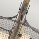 Lampadario design rustico con struttura in metallo e 4 diffusori in vetro