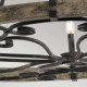 Lampadario gigante rustico a 15 luci in metallo e impiallacciatura in legno
