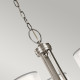 Lampadario grande in acciaio con 9 diffusori in tessuto dal design elegante