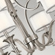 Lampadario grande in acciaio con 9 diffusori in tessuto dal design elegante