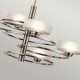 Lampadario grande in alluminio con 5 diffusori in vetro con luce a LED