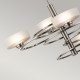 Lampadario grande in alluminio con 5 diffusori in vetro con luce a LED