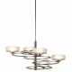 Lampadario grande in alluminio con 5 diffusori in vetro con luce a LED