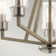 Lampadario in acciaio con 5 diffusori in vetro dal design minimal