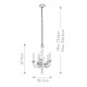 Lampadario in acciaio con 5 luci mini dal design classico senza paralumi