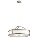 Lampadario in acciaio con diffusore in vetro a 4 luci dal design moderno