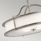 Lampadario in acciaio con diffusore in vetro a 4 luci dal design moderno