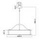 Lampadario in acciaio con diffusore in vetro a 4 luci dal design moderno