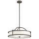 Lampadario in acciaio con diffusore in vetro a 4 luci dal design moderno