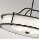 Lampadario in acciaio con diffusore in vetro a 4 luci dal design moderno