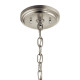 Lampadario in acciaio con triplo diffusore in vetro dal design minimal