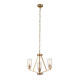 Lampadario in acciaio con triplo diffusore in vetro dal design minimal