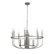Lampadario in acciaio dal design moderno con 12 lampadine
