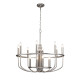 Lampadario in acciaio dal design moderno con 12 lampadine