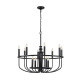 Lampadario in acciaio dal design moderno con 12 lampadine