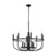 Lampadario in acciaio dal design moderno con 12 lampadine